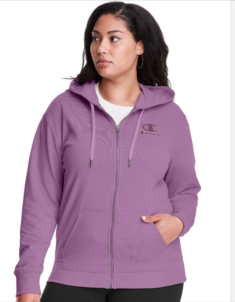 Champion Womens Plus Campus French Terry Full-Zip Hoodie, Women’s Sweatshirt.